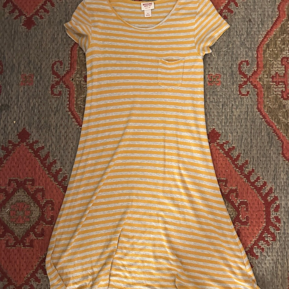 Mossimo Supply Co. Mustard and White Striped Top